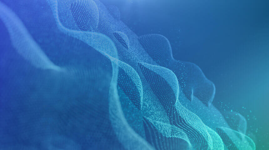 Abstract particles wave curve digital