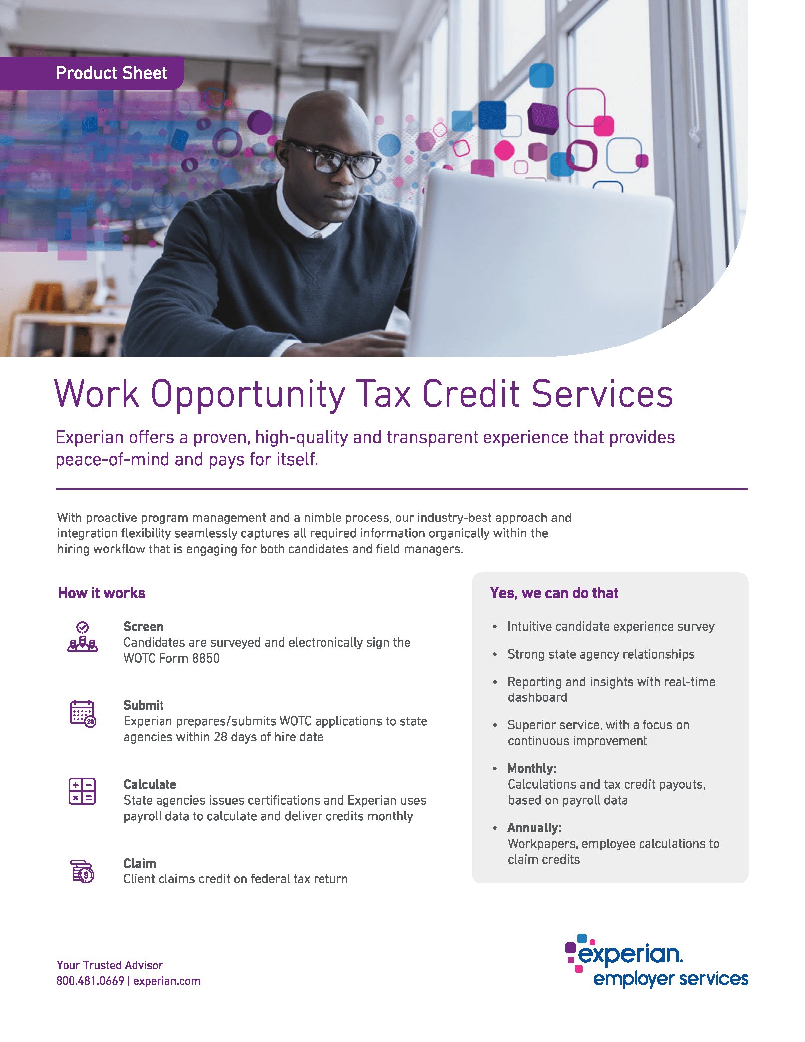 Thumbnail of Product Sheet Tax Credits WOTC