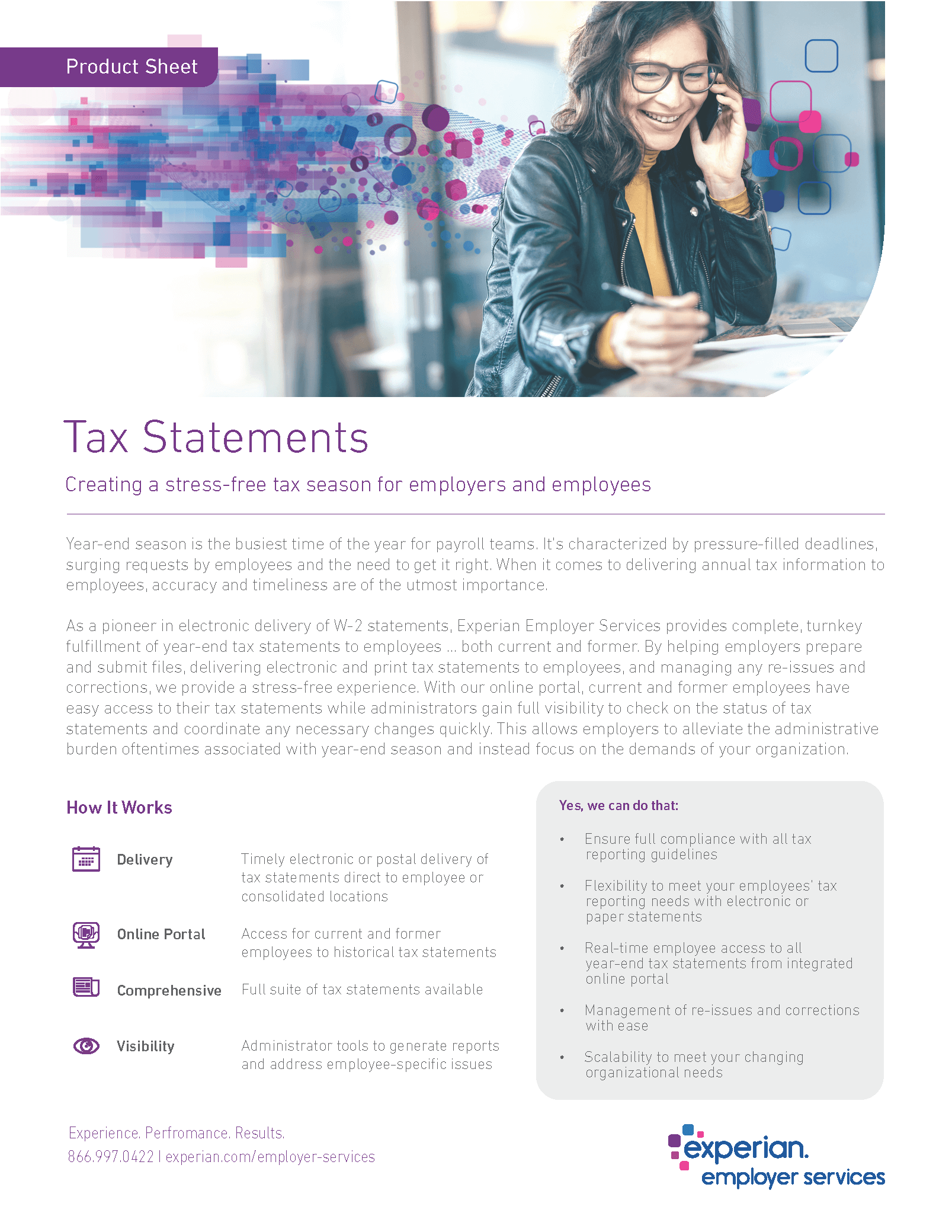 Thumbnail of Product Sheet Year-End Tax Statements